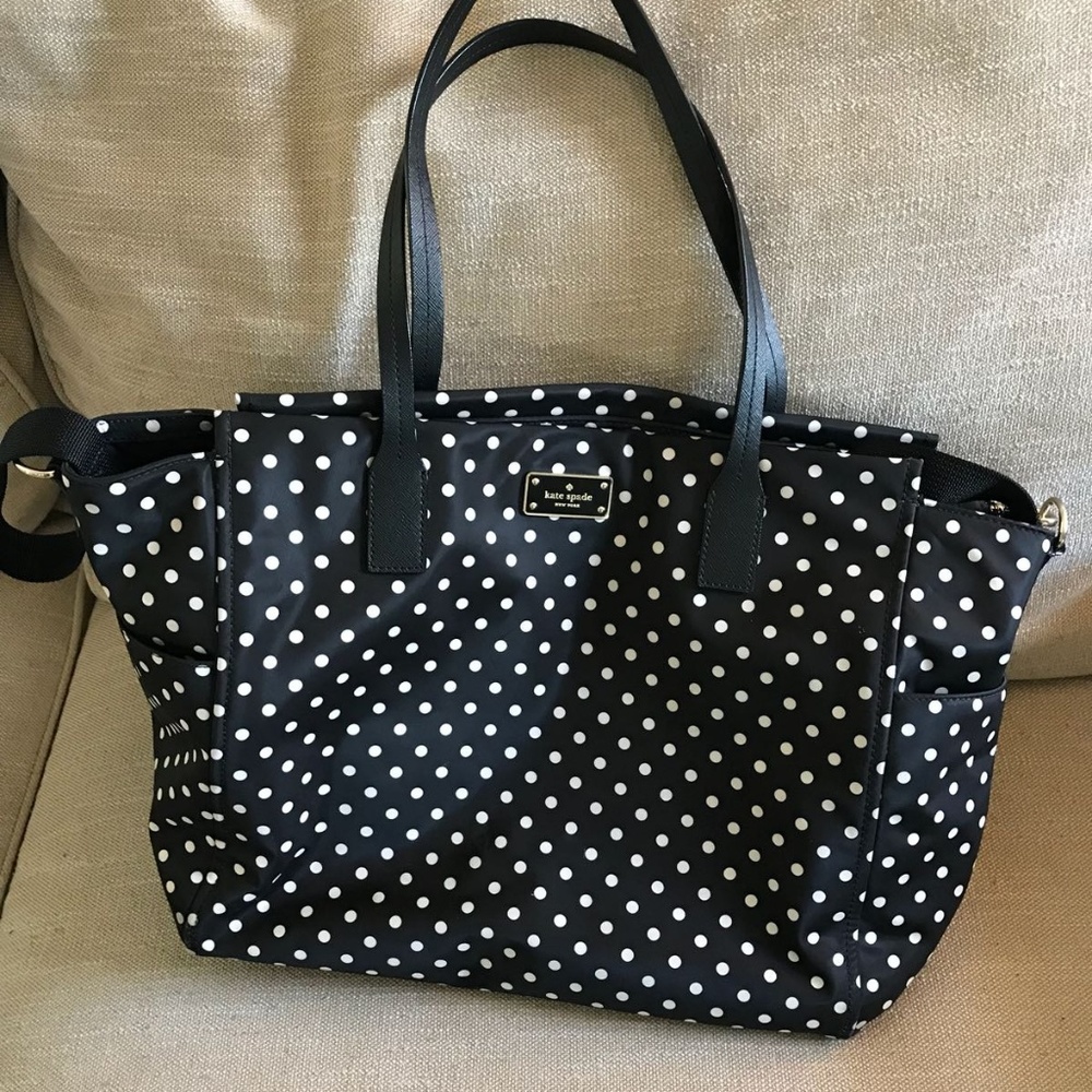 Kate Spade Diaper Bag Black with  dots